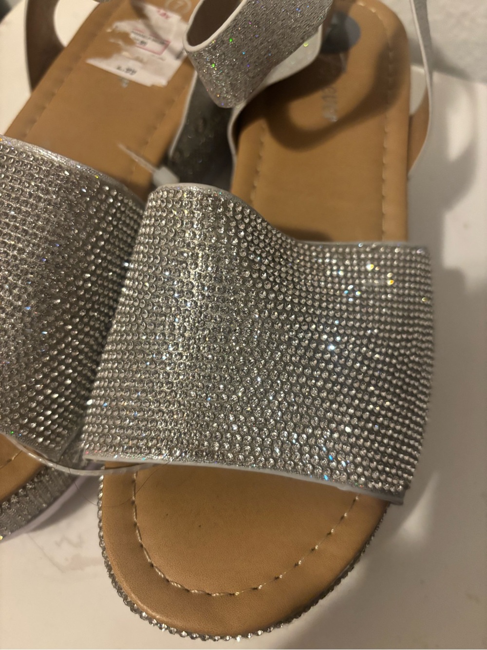 Forever 21 Silver Glitter Platform Sandals - Picture 3 of 5